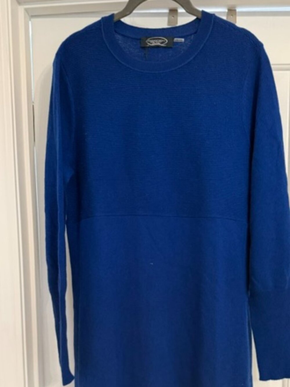 NWT Magaschoni New York Cashmere Sweater Dress. Size Medium.  Color Blue.